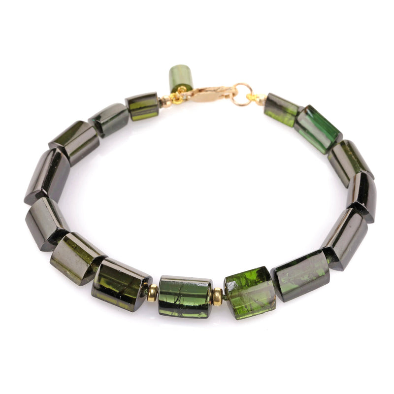 Raw Green Tourmaline Bracelet - Uniquelan Jewelry