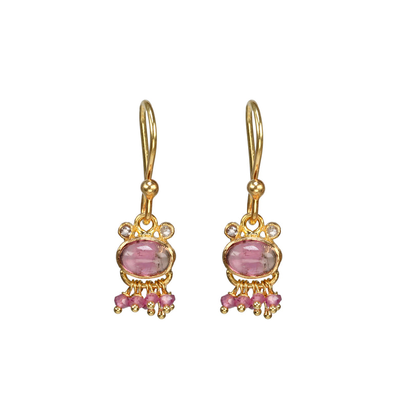 Pink Tourmaline and Diamond Accent Earrings