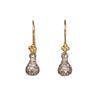 Oxidized Teardrop Sterling and Pavé Diamond Earrings