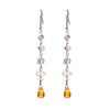 Herkimer Diamond and Orange Sapphire Earrings