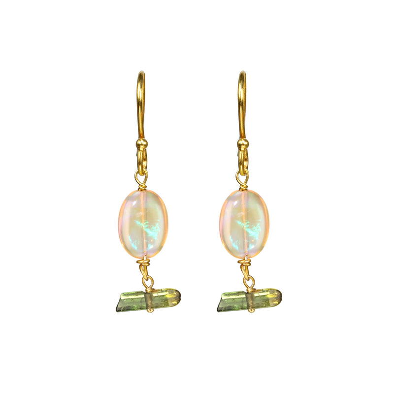 Opal and Green Tourmaline Earrings