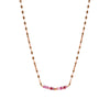 Multi Colored Ruby Mirror Chain Necklace