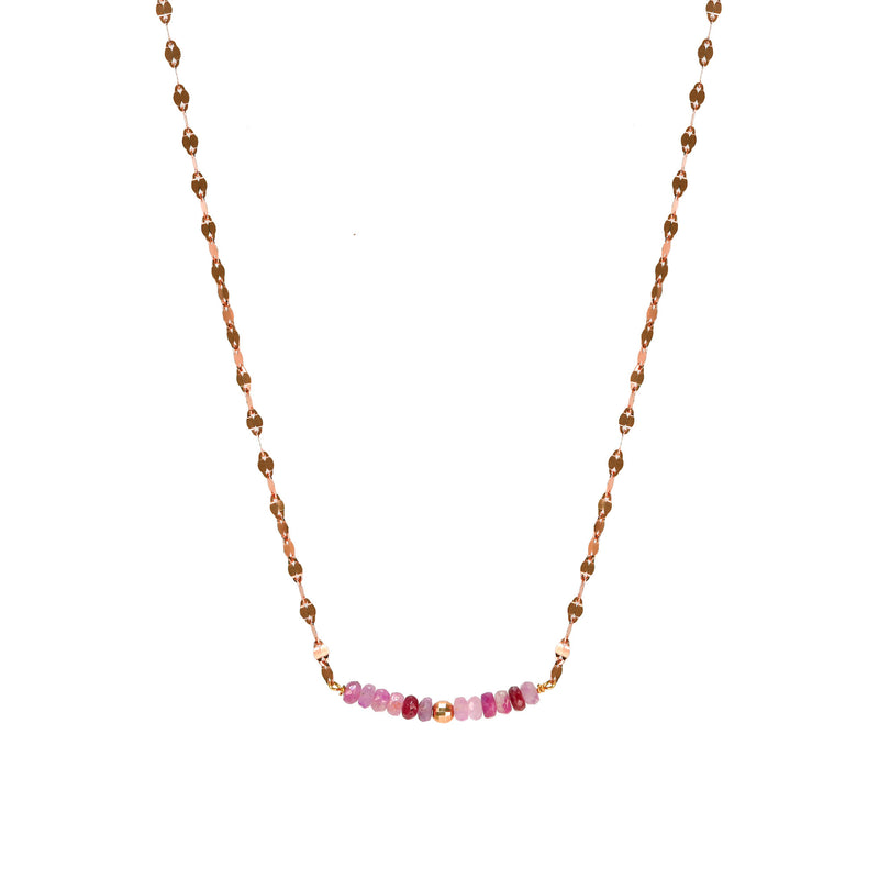 Multi Colored Ruby Mirror Chain Necklace