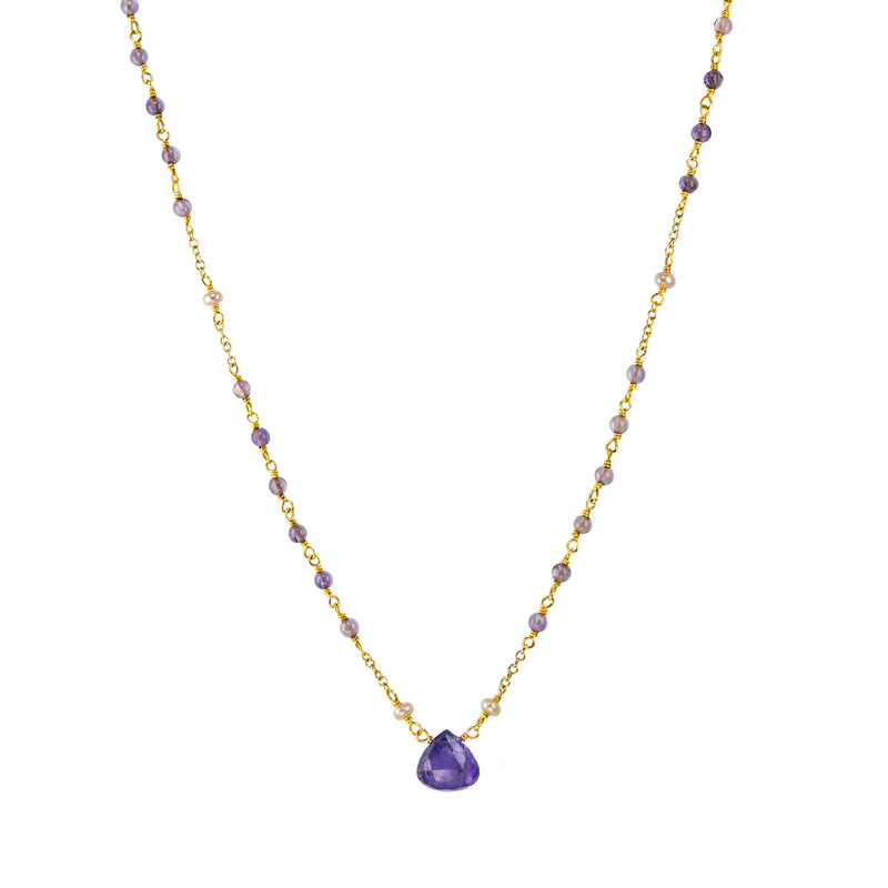 Tanzanite and Fresh Water Pearl Necklace