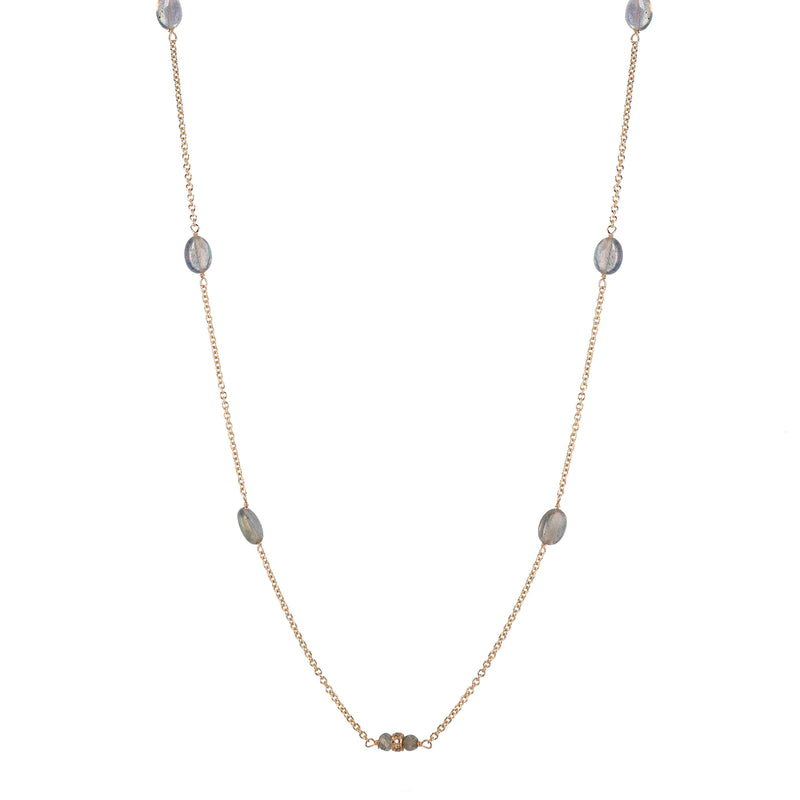Labradorite Station Chain Necklace