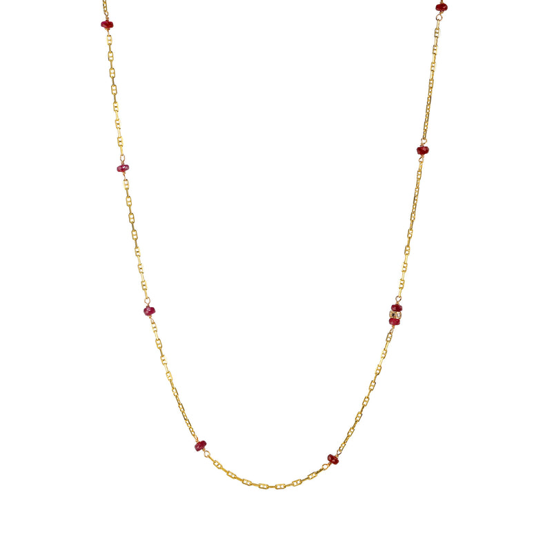 Ruby Mini Anchor Chain Necklace