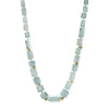 Aquamarine Necklace with Sapphire and Pearl Clusters
