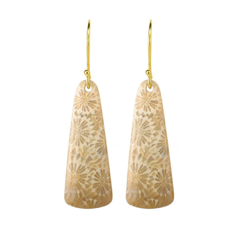 Fossilized Coral Drop Earrings