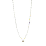 Moonstone Necklace with Pavé Diamond Pendant