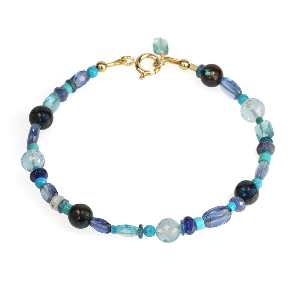 Blue AB, Multi Strand Crystal Bracelet, Beaded Bracelet, High
