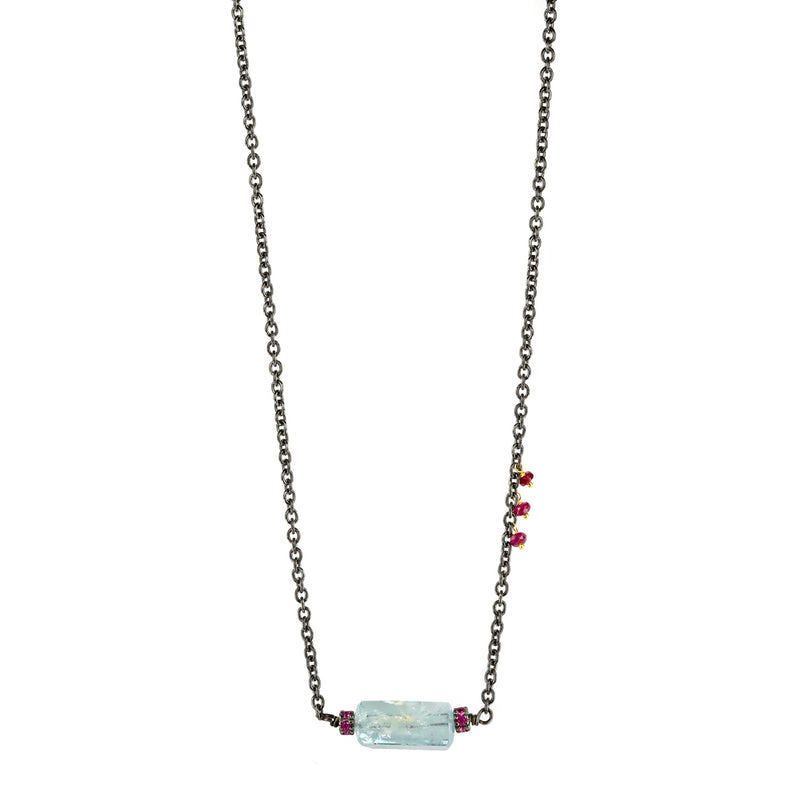 Aquamarine and Ruby Necklace